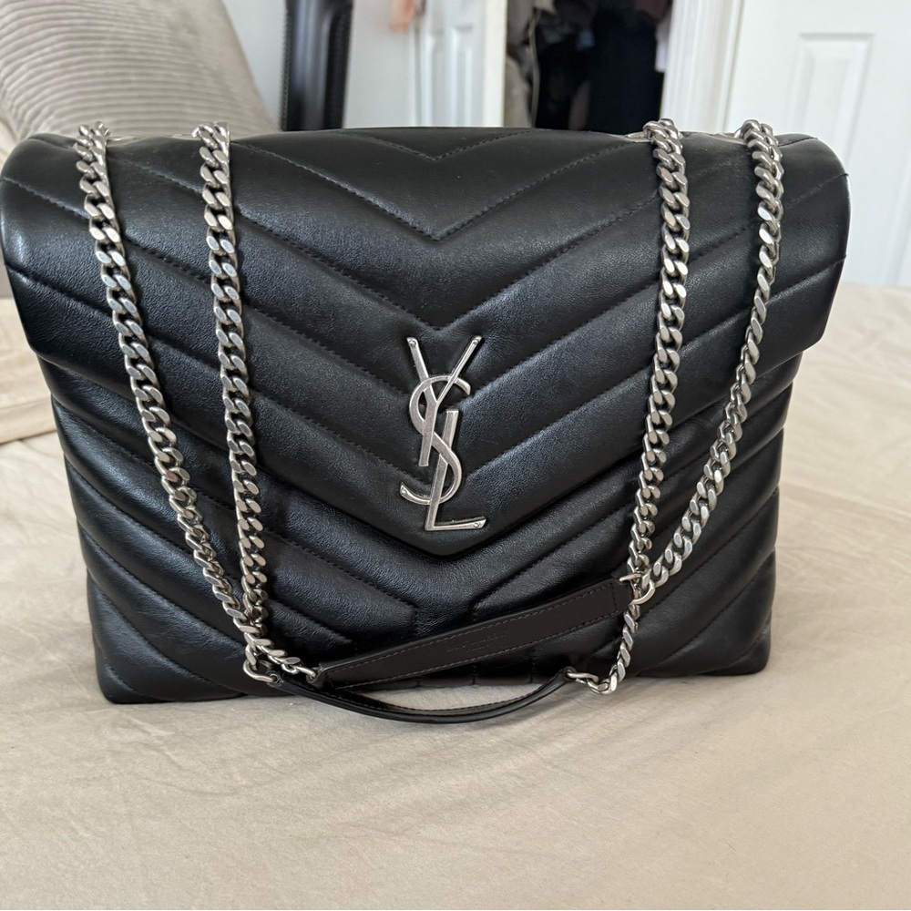 Black Medium YSL LouLou Bag